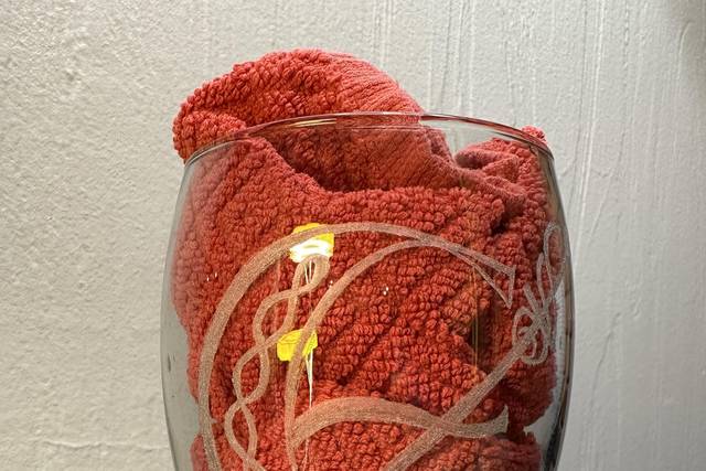 E monogram wine glass