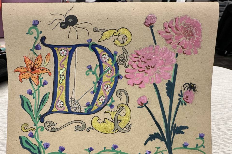 Monogram D card