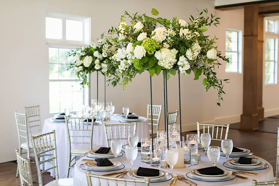 Greenery and White Centerpiece