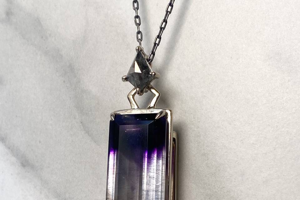 Amethyst + Rose Cut Diamond
