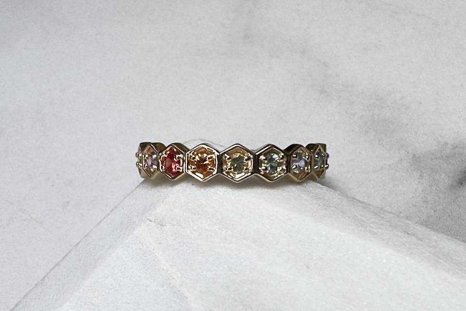 Rainbow Sapphire Band