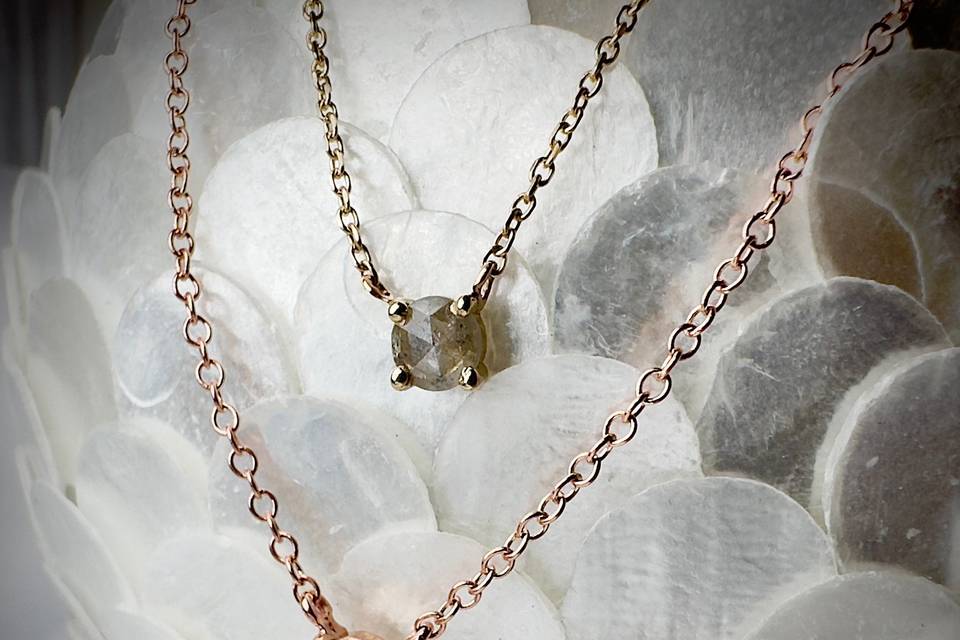 Rose Cut Diamond Necklaces