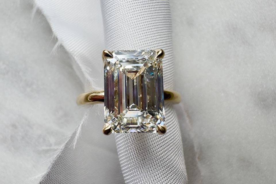 Emerald Cut Solitaire Ring