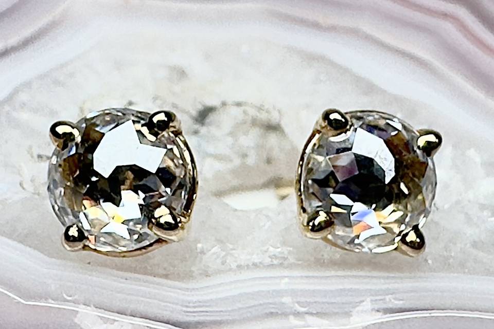Gold Moissanite Stud Earrings