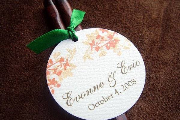 Amber Silhouette Favor Tags ~ Available at http://www.etsy.com/shop/PrettyStationeryShop