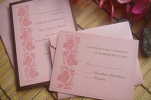 Modern Lace Wedding Invitations ~ Available at http://www.etsy.com/shop/PrettyStationeryShop