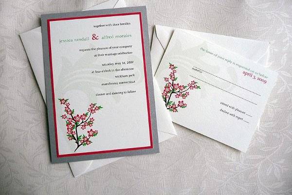 Double Happiness Gala Size Wedding Invitations ~ Available at http://www.etsy.com/shop/PrettyStationeryShop