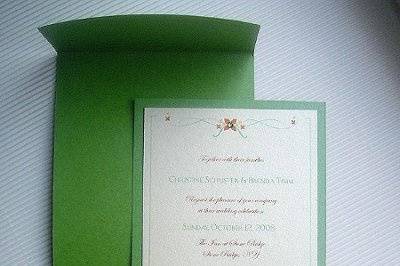 Simple Flourish Wedding Invitations ~ Available at http://www.etsy.com/shop/PrettyStationeryShop