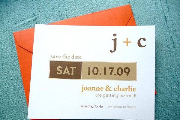 Modern Graphic Save the Date Card ~ Available at http://www.etsy.com/shop/PrettyStationeryShop