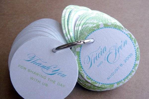 Damask Border Favor Tags ~ Available at http://www.etsy.com/shop/PrettyStationeryShop