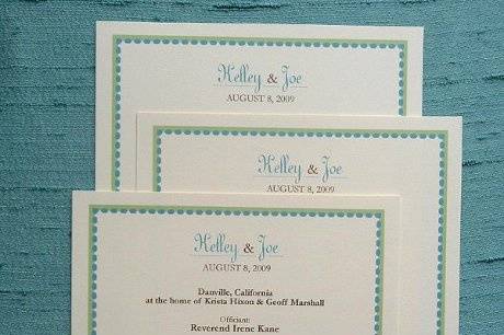 Amber Silhouette Wedding Ceremony Program ~ Available at http://www.etsy.com/shop/PrettyStationeryShop