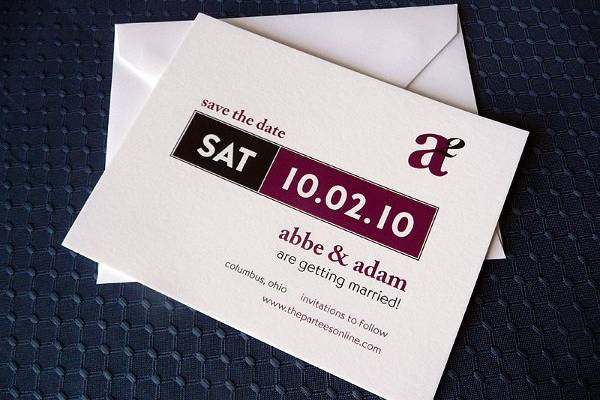 Modern Graphic Save the Date Card ~ Available at http://www.etsy.com/shop/PrettyStationeryShop