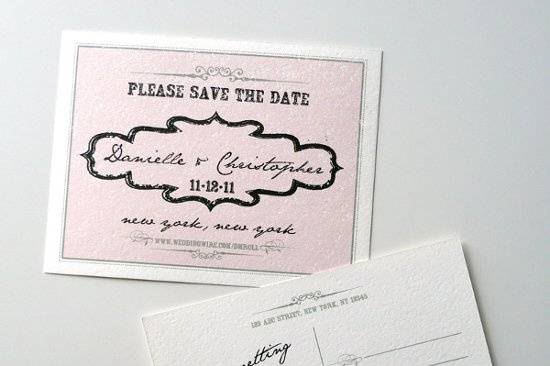 Vintage Postcard Save the Date ~ Available at http://www.etsy.com/shop/PrettyStationeryShop