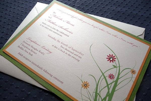 Modern Lace Wedding Invitations ~ Available at http://www.etsy.com/shop/PrettyStationeryShop