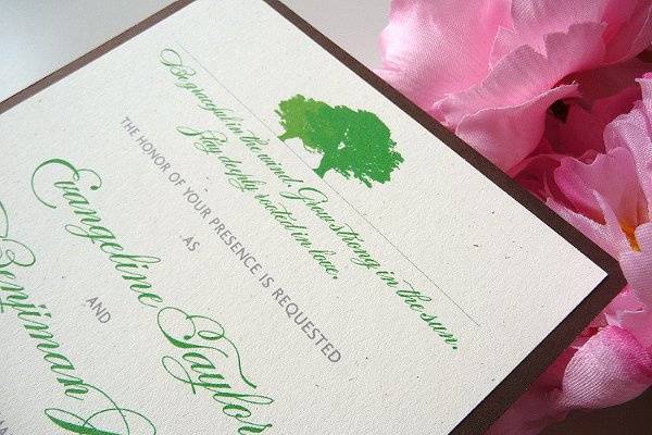 Rooted in Love Oak Tree Wedding Invitations ~ Available at http://www.etsy.com/shop/PrettyStationeryShop