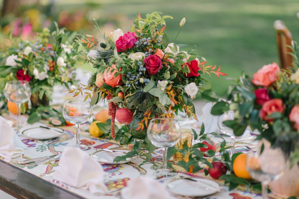Floral and Fruit Tablescape