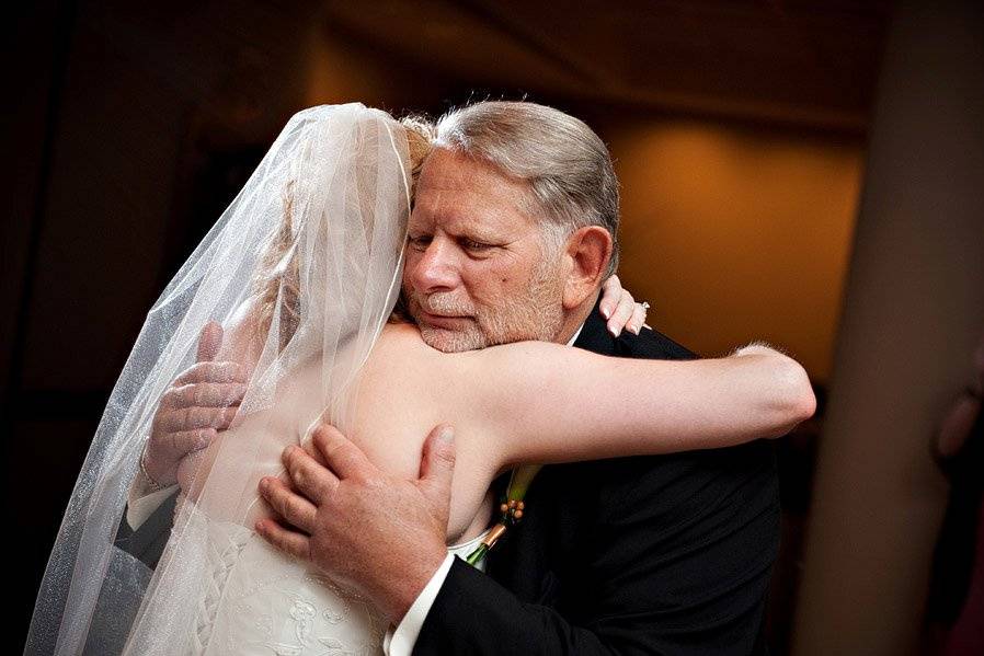 The bride with her father