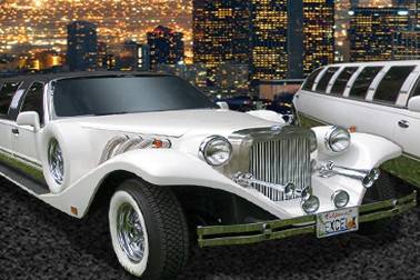 White wedding limos