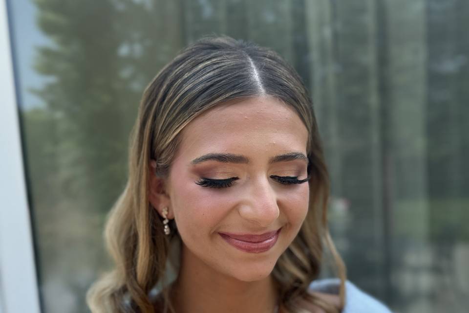 Pink and champagne cut-crease