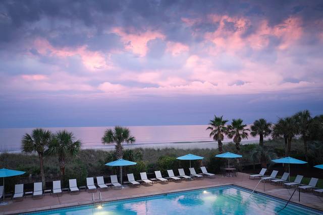 Ellie Beach Resort Myrtle Beach Tapestry by Hilton