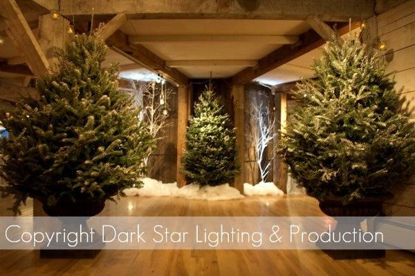A lovely winter wedding at the Round Barn near Warren, Vermont.  Lighting & audio by Dark Star.