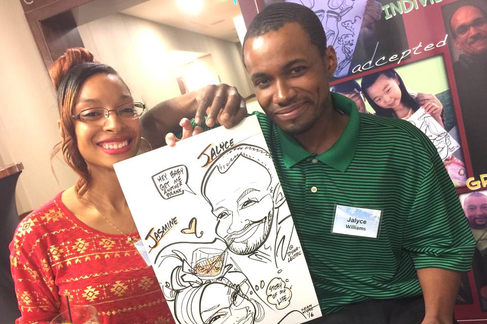 A drink AND a caricature?!