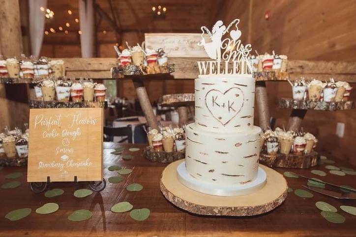 Rustic dessert display