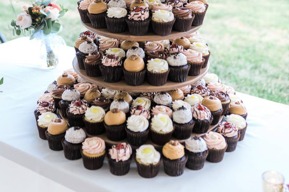 Tiered cupcake & cake display