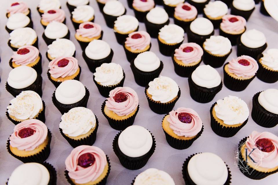 Array of beautiful cupcakes