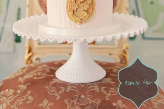 Single white wedding cake