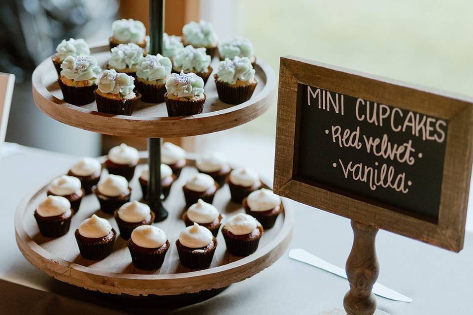 Tiered mini cupcake display