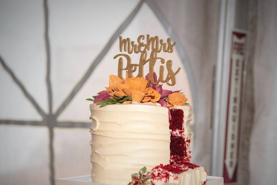 Simple red velvet wedding cake