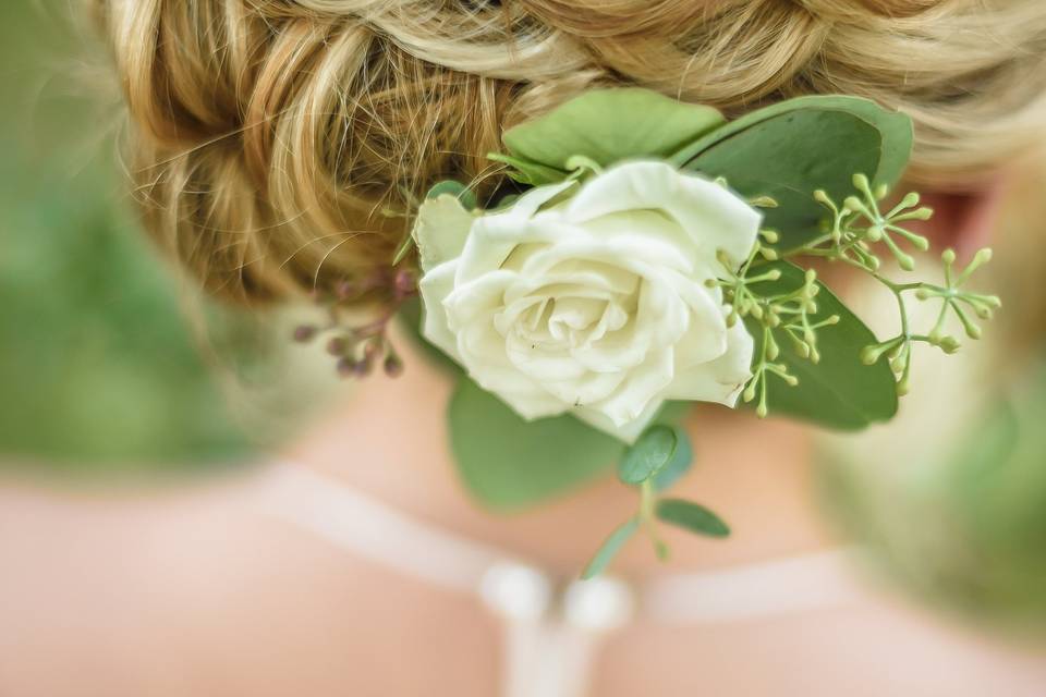 Brides hair flower