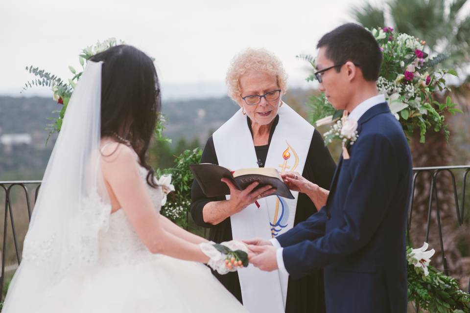 A wedding with a view