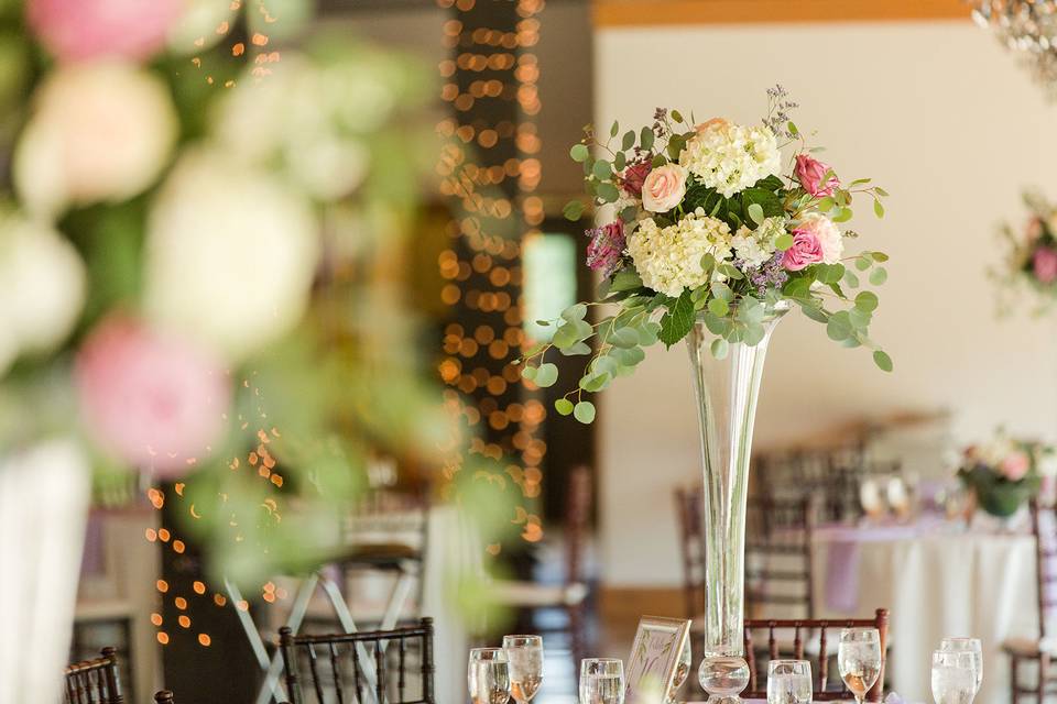 Raised floral centerpiece