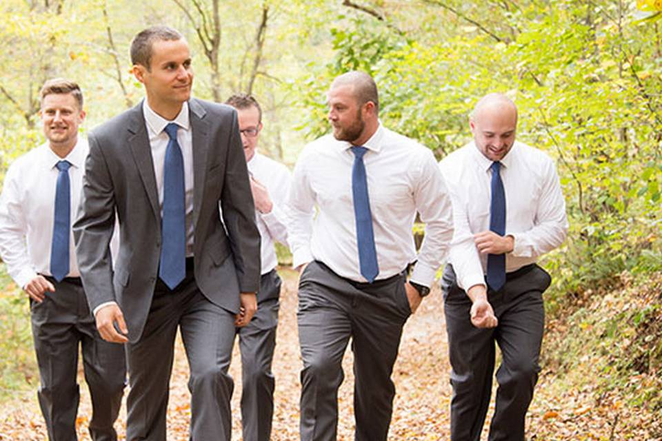 The groom with his groomsmen