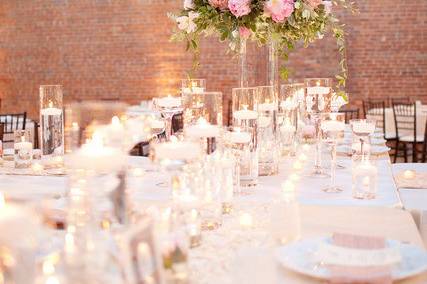 Table set up with centerpiece