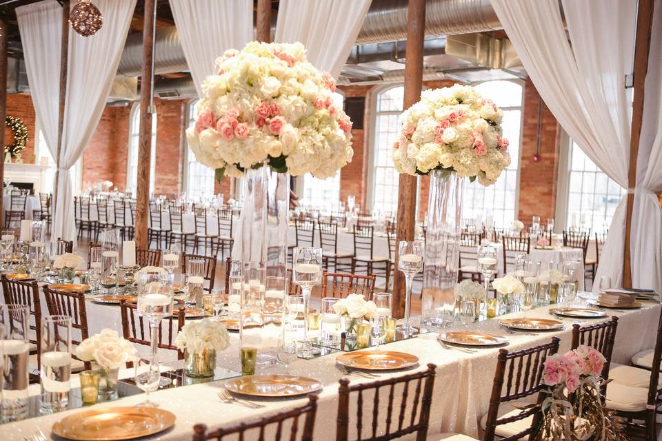 Table set up with centerpiece