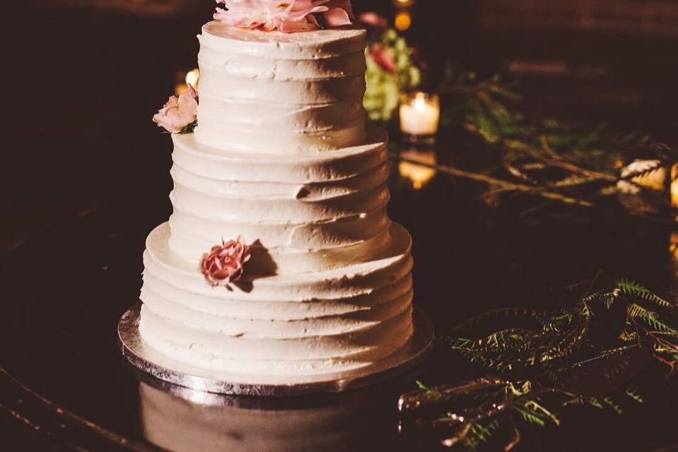 Floral white cake