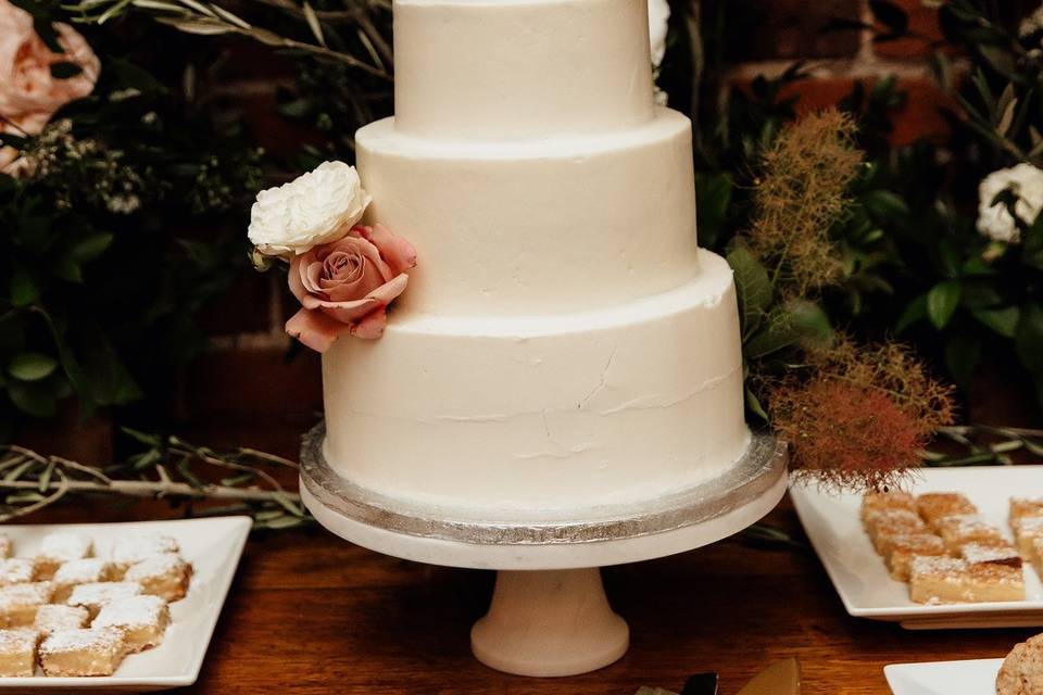 2-tier Quilted & Rosette Cake – Lark Cake Shop