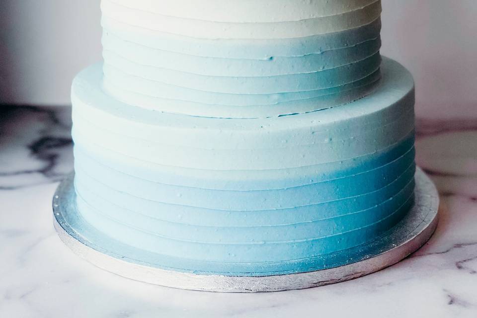 Dreamy blue ombre, 3 tier cake