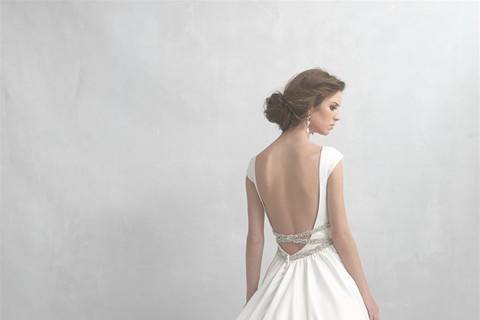 Backless, flowy wedding dress