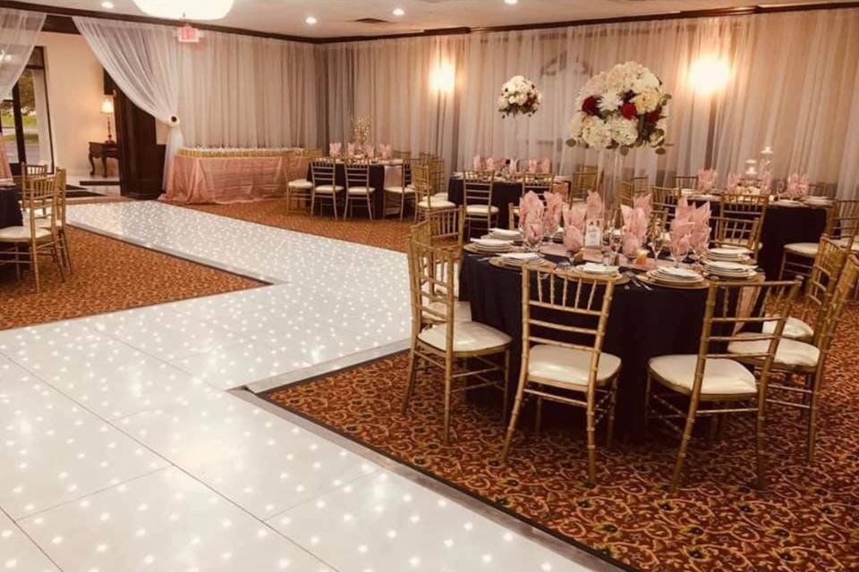 Blush & Navy Reception