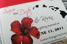 Hawaii (Red Hibiscus) Boarding Pass Invitation or Save the Date