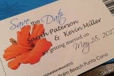 Hibiscus Boarding Pass Invitation or Save the Date
