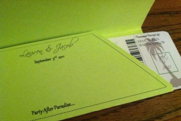 St. Thomas Boarding Pass Invitation or Save the Date