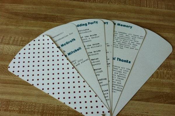 Petal Fan Weddy Program with Dotty Design