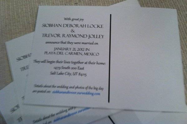 Back View of Postcard