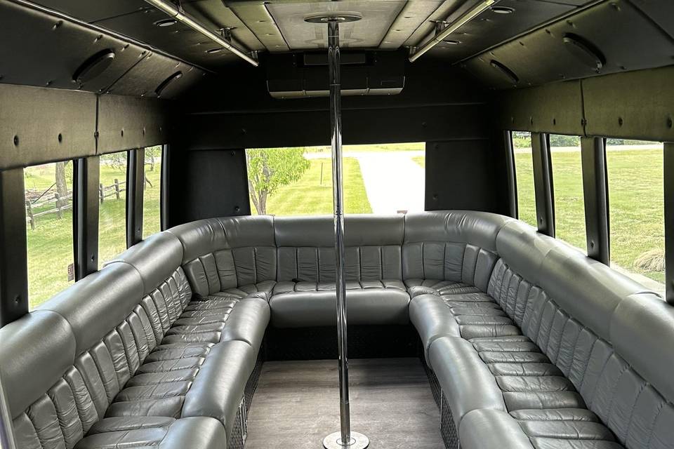 Inside shuttle bus