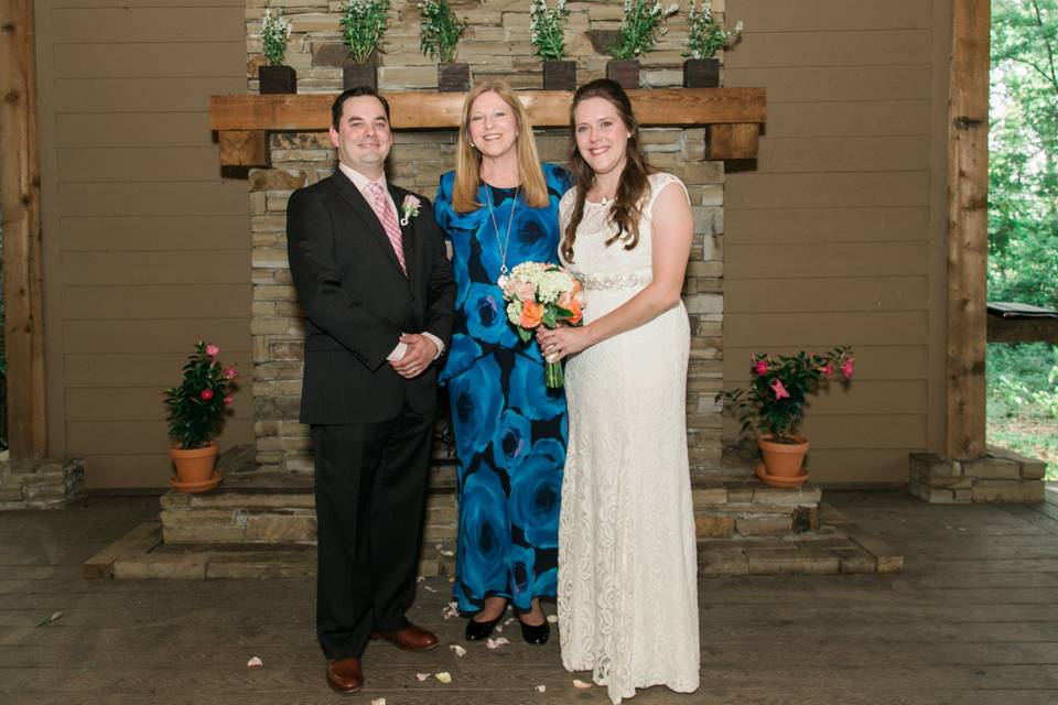 Photo op with the bride and groom